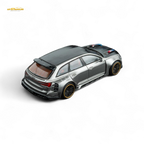 DCM Modified Audi RS6 Wagon Silver/Gray With Ferrari Engine & Openable Hood 1:64