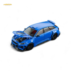 (Pre-Order) DCM Modified Audi RS6 Wagon Blue - Engine & Openable Hood 1:64 - Collectors World Toys