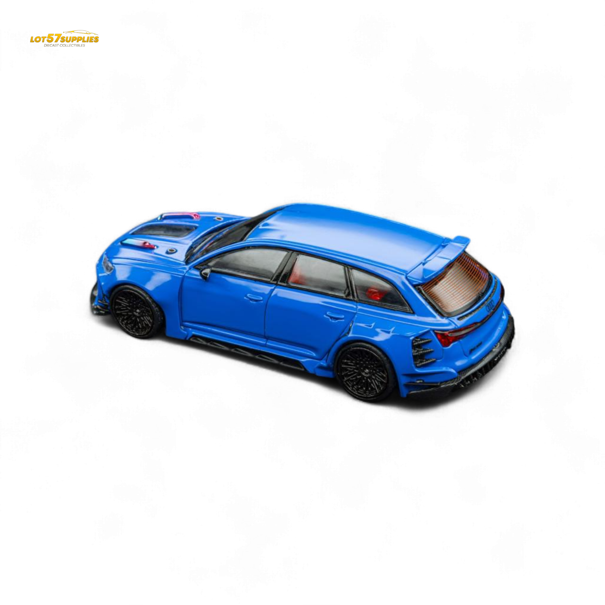 (Pre-Order) DCM Modified Audi RS6 Wagon Blue - Engine & Openable Hood 1:64 - Collectors World Toys