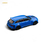 (Pre-Order) DCM Modified Audi RS6 Wagon Blue - Engine & Openable Hood 1:64 - Collectors World Toys