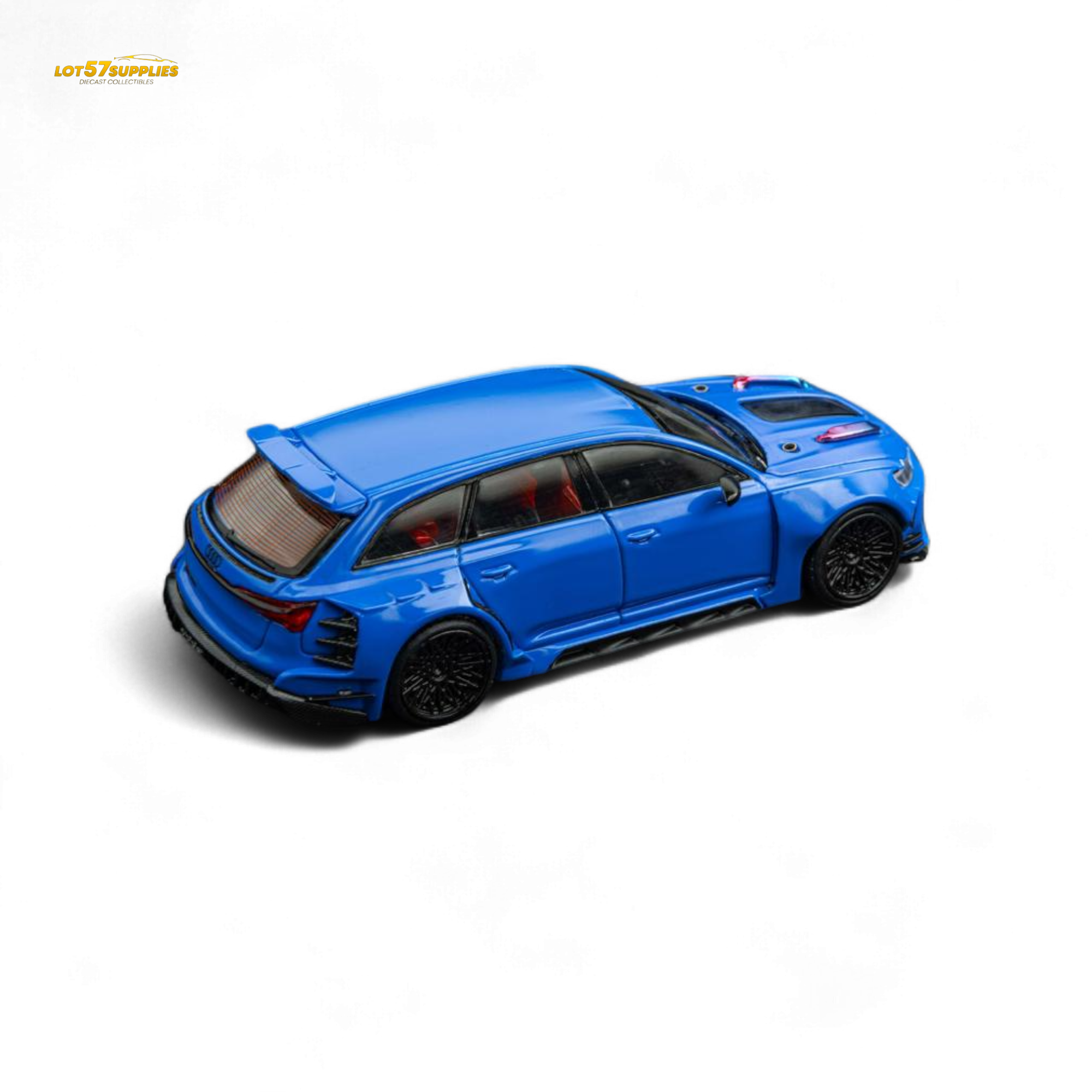 (Pre-Order) DCM Modified Audi RS6 Wagon Blue - Engine & Openable Hood 1:64 - Collectors World Toys