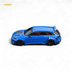 (Pre-Order) DCM Modified Audi RS6 Wagon Blue - Engine & Openable Hood 1:64 - Collectors World Toys