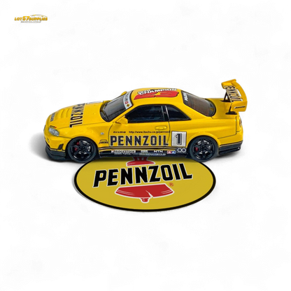 Fast Speed FS 1:64 Skyline GT-R R34 Nismo Z-Tune Pennzoil #1 – Yellow - Collectors World Toys