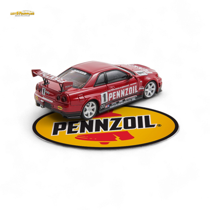 Fast Speed FS 1:64 Skyline GT-R R34 Nismo Z-Tune Pennzoil #1 – Red (Foshan AIT Exhibition Edition) - Collectors World Toys