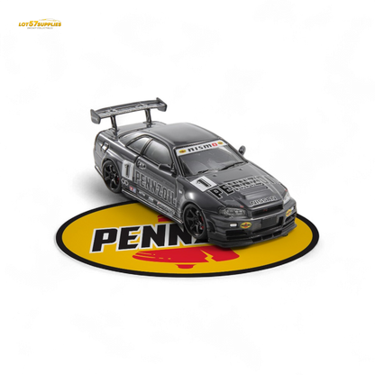 Fast Speed FS 1:64 Skyline GT-R R34 Nismo Z-Tune Pennzoil #1 – Grey (Foshan AIT Exhibition Edition) - Collectors World Toys