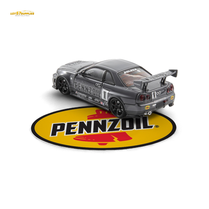 Fast Speed FS 1:64 Skyline GT-R R34 Nismo Z-Tune Pennzoil #1 – Grey (Foshan AIT Exhibition Edition) - Collectors World Toys
