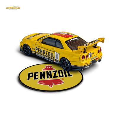 Fast Speed FS 1:64 Skyline GT-R R34 Nismo Z-Tune Pennzoil #1 – Yellow - Collectors World Toys