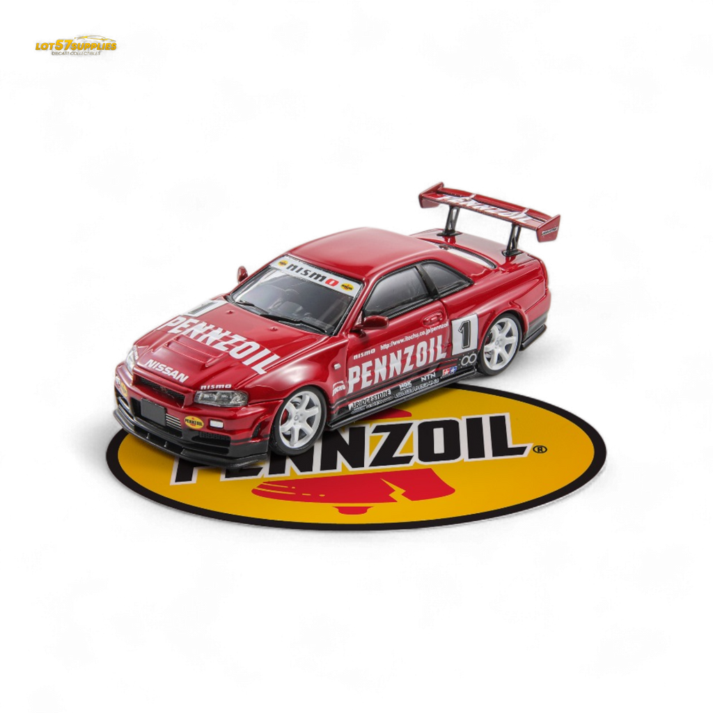 Fast Speed FS 1:64 Skyline GT-R R34 Nismo Z-Tune Pennzoil #1 – Red (Foshan AIT Exhibition Edition) - Collectors World Toys