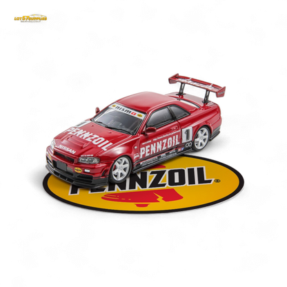 Fast Speed FS 1:64 Skyline GT-R R34 Nismo Z-Tune Pennzoil #1 – Red (Foshan AIT Exhibition Edition) - Collectors World Toys