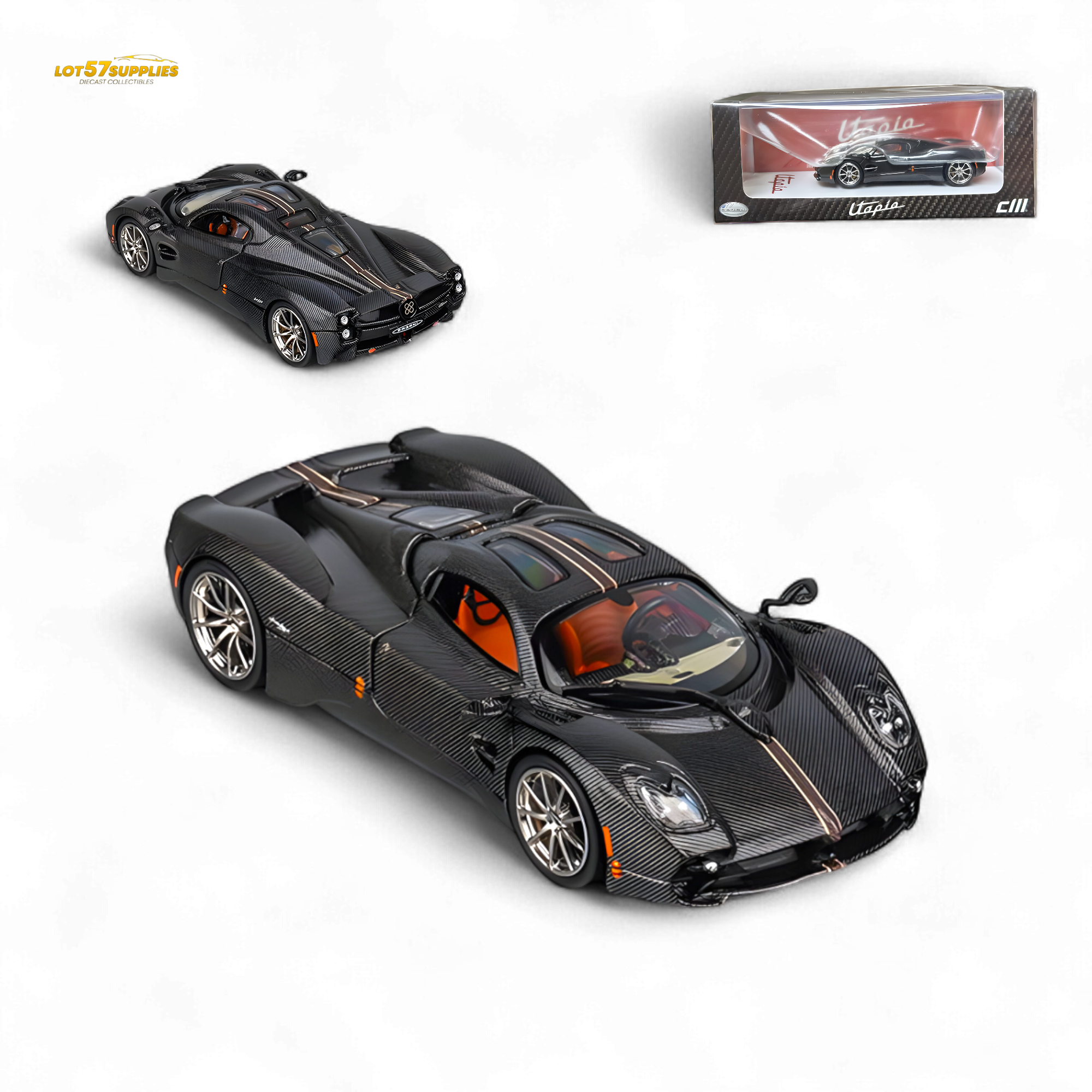 CM MODEL Pagani Utopia Fullcarbon - Red Stripe 1:64