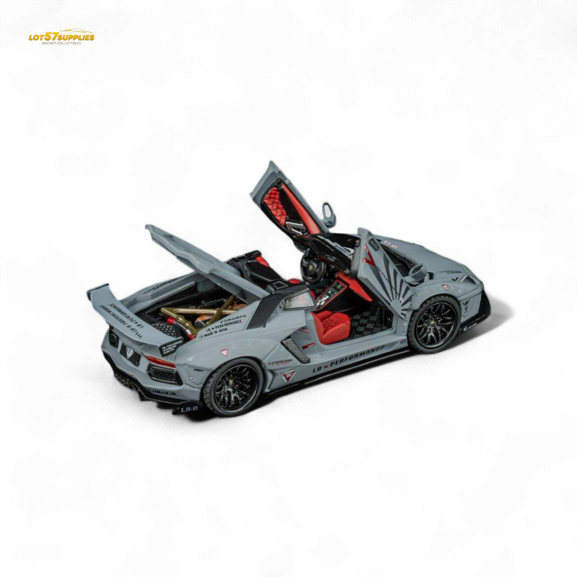 TPC Rhino Model RM 1/64 Lamborghini LP720-4 Roadster Wide-Body Modified - Combat Gray 1/64 - Collectors World Toys