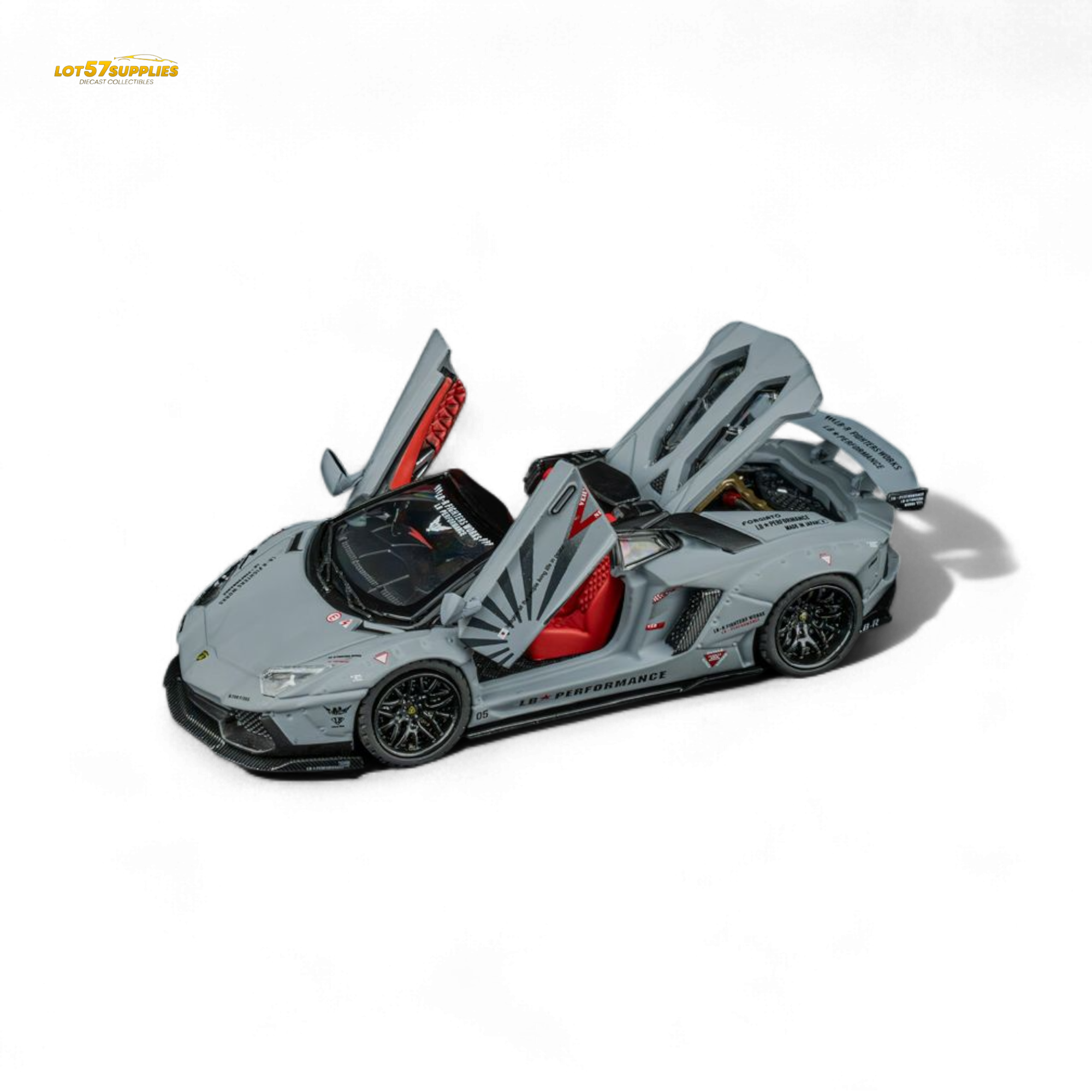 TPC Rhino Model RM 1/64 Lamborghini LP720-4 Roadster Wide-Body Modified - Combat Gray 1/64 Main image