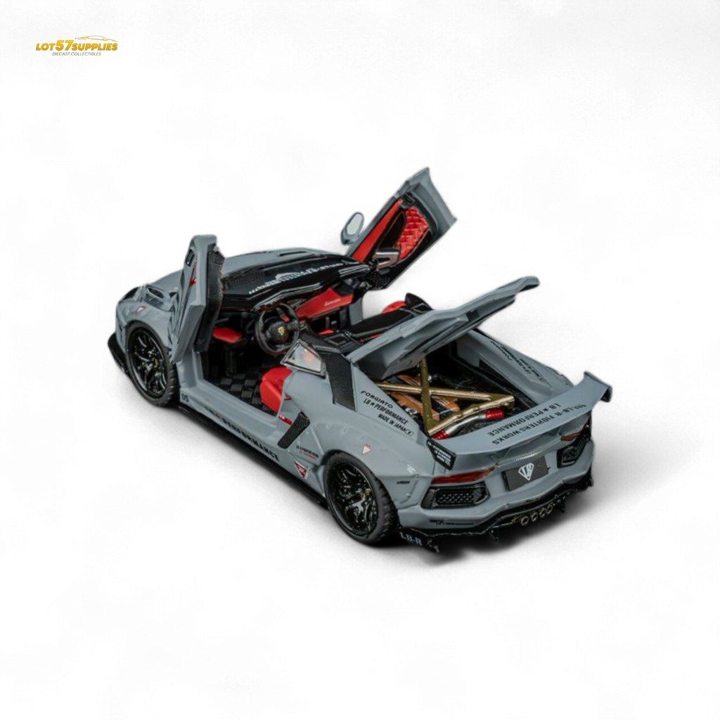 TPC Rhino Model RM 1/64 Lamborghini LP720-4 Roadster Wide-Body Modified - Combat Gray 1/64 - Collectors World Toys
