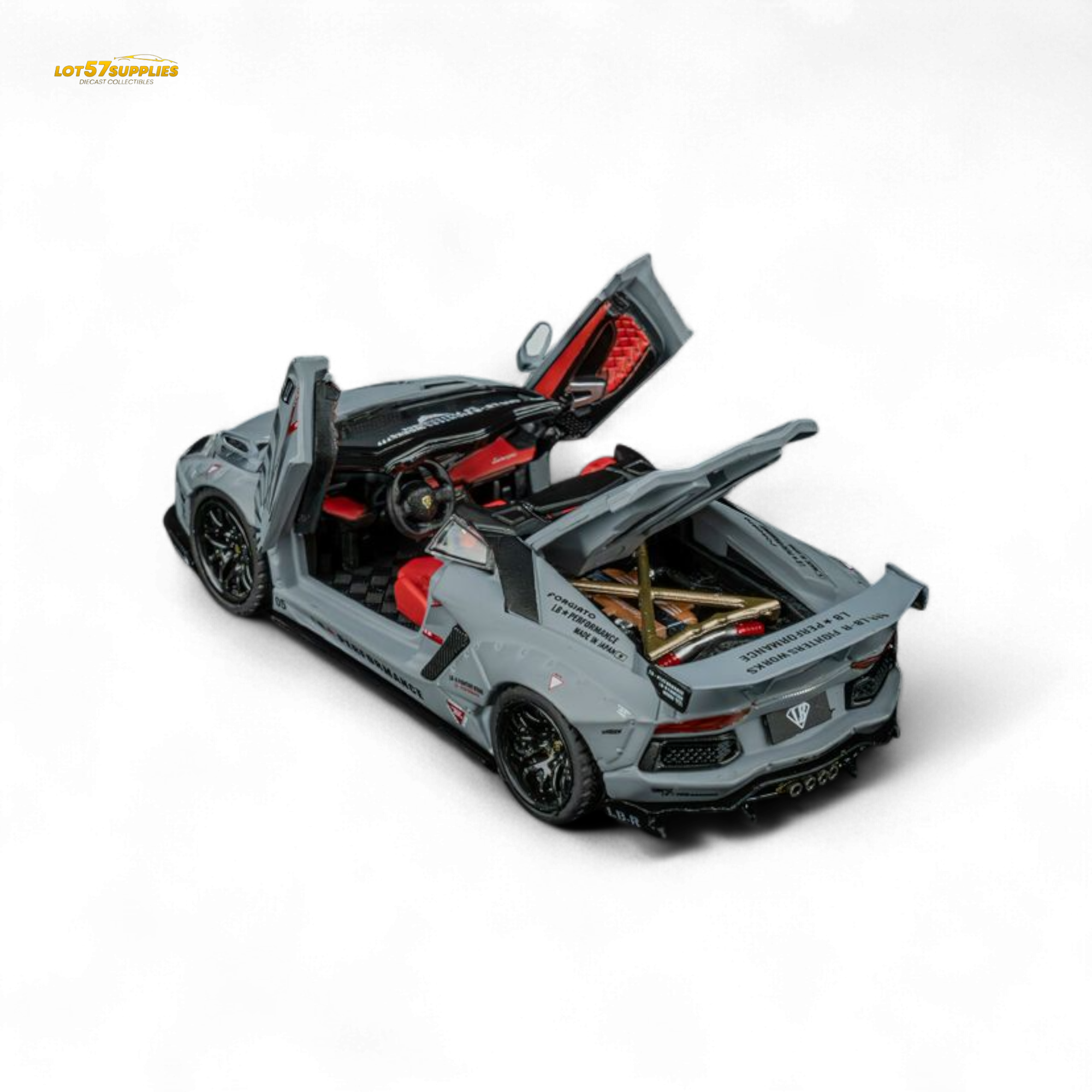 TPC Rhino Model RM 1/64 Lamborghini LP720-4 Roadster Wide-Body Modified - Combat Gray 1/64 - Collectors World Toys