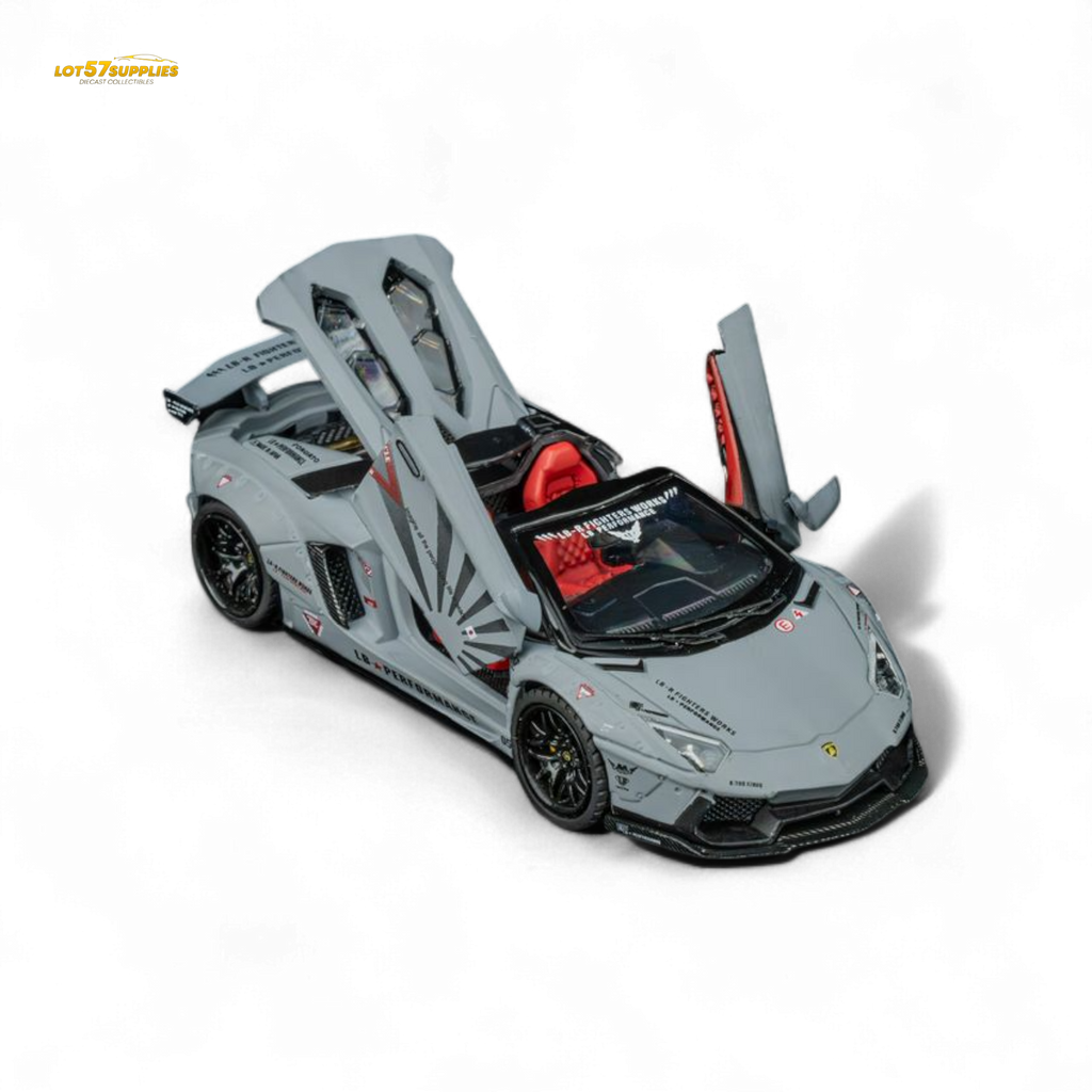 TPC Rhino Model RM 1/64 Lamborghini LP720-4 Roadster Wide-Body Modified - Combat Gray 1/64 - Collectors World Toys