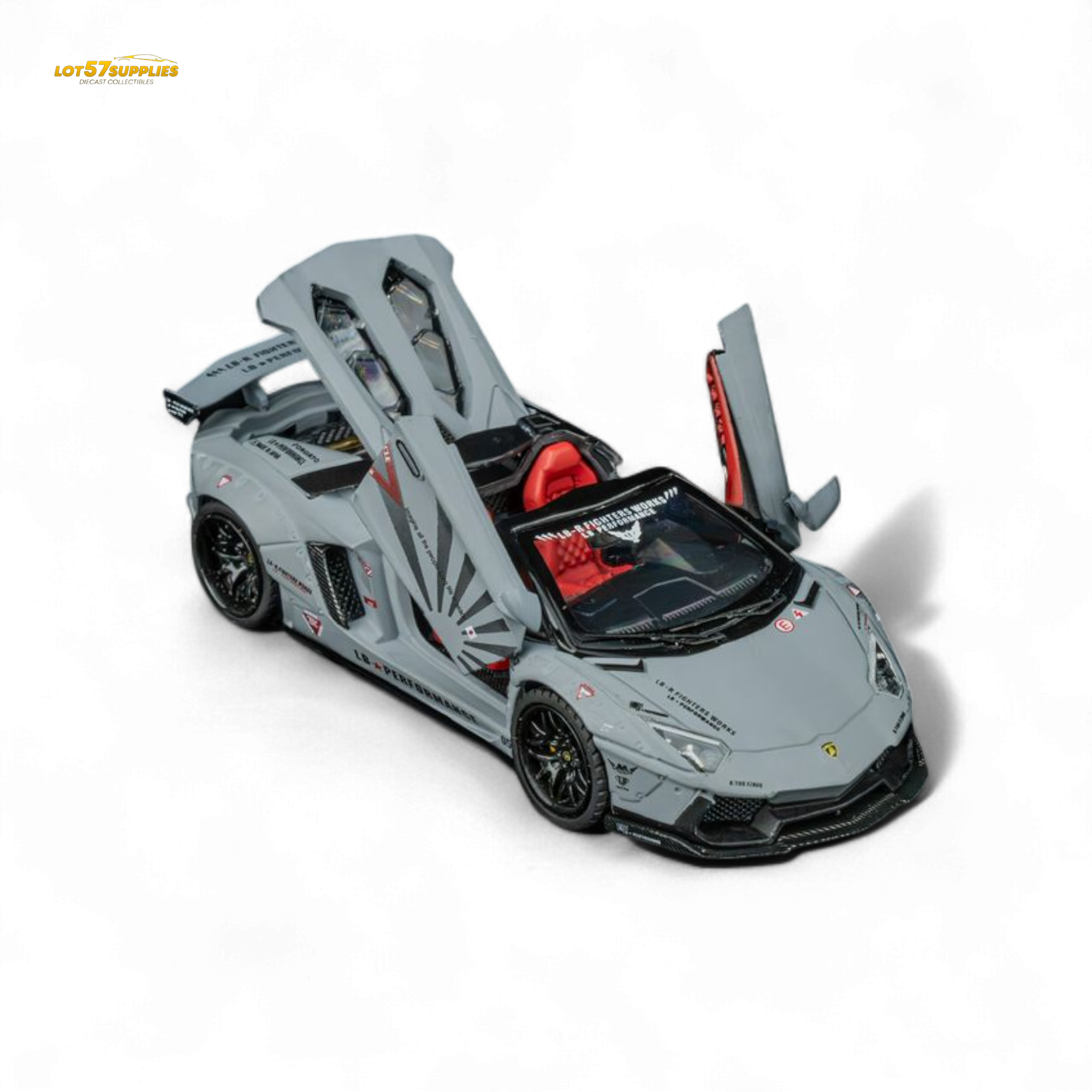 TPC Rhino Model RM 1/64 Lamborghini LP720-4 Roadster Wide-Body Modified - Combat Gray 1/64 - Collectors World Toys