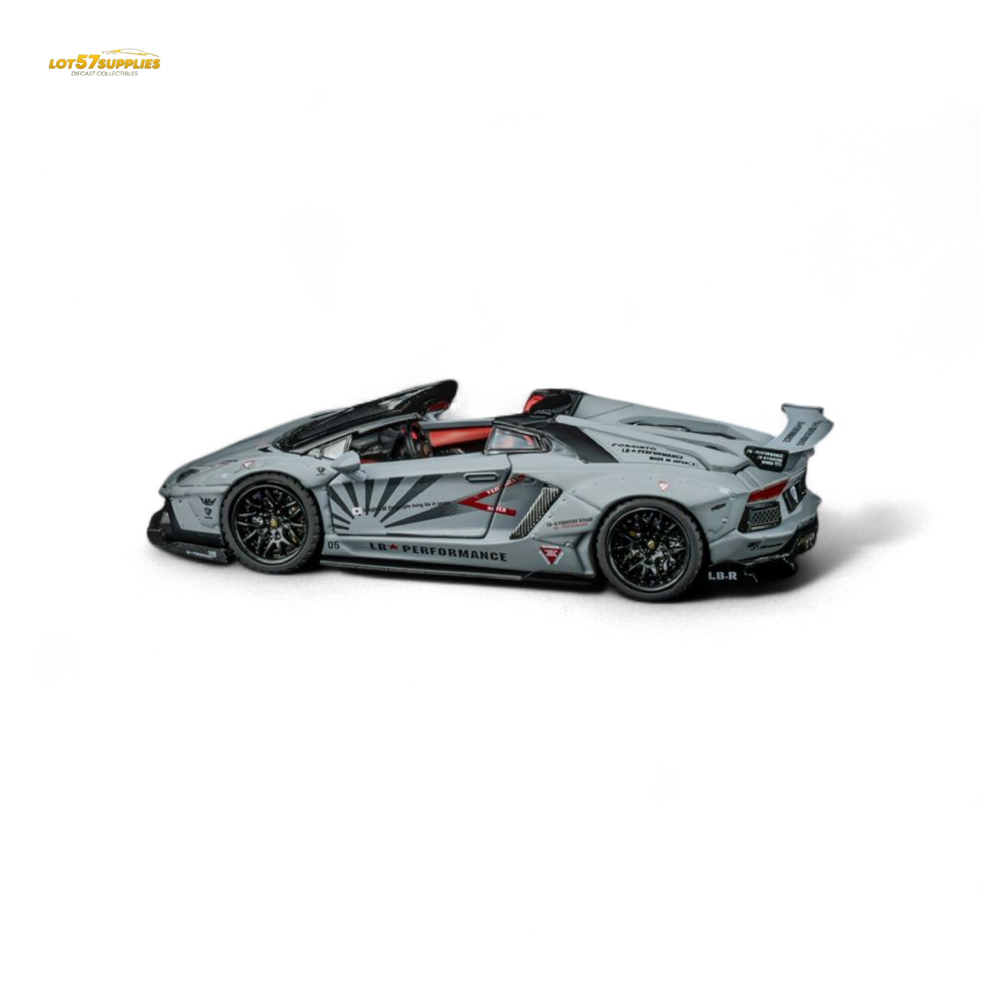 TPC Rhino Model RM 1/64 Lamborghini LP720-4 Roadster Wide-Body Modified - Combat Gray 1/64