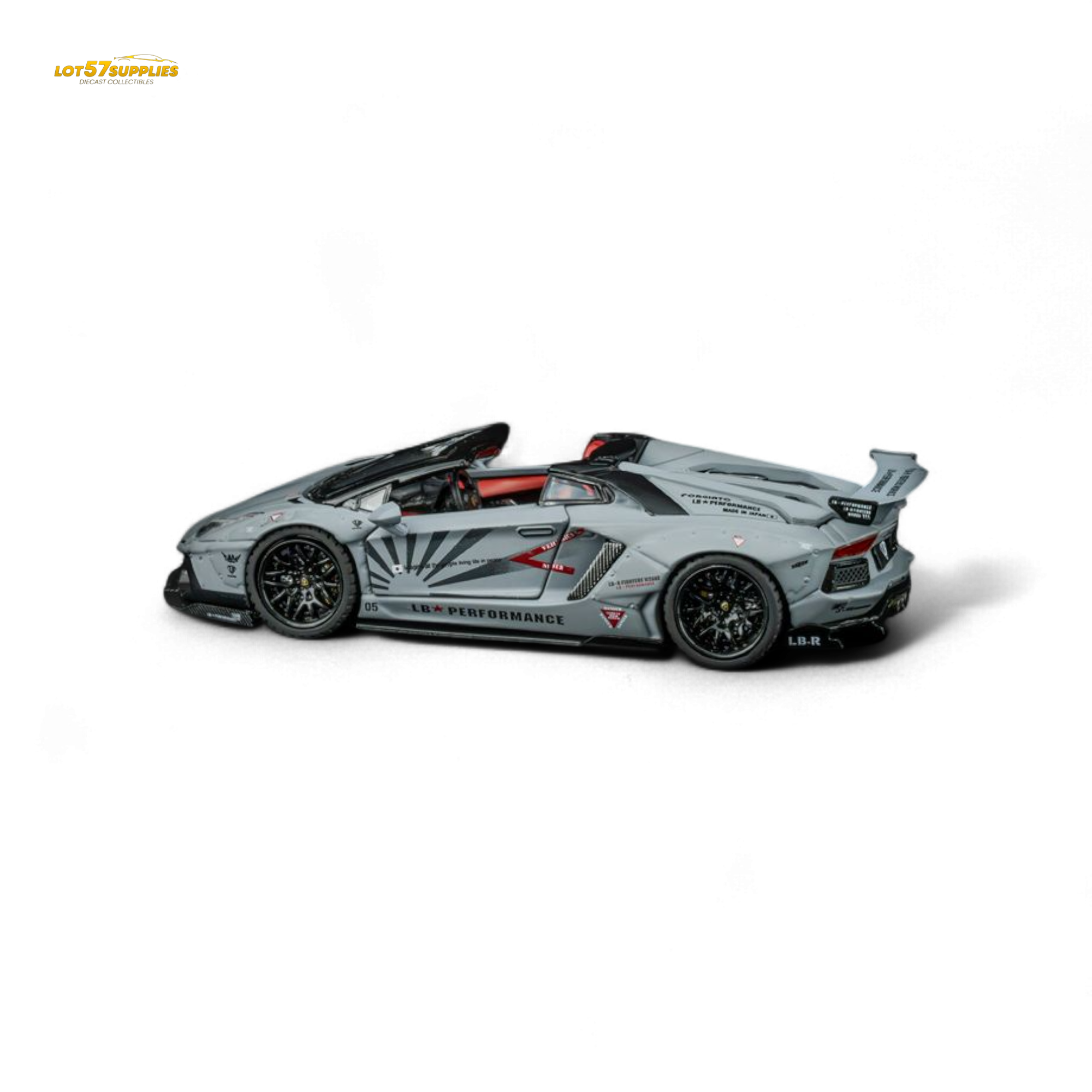 TPC Rhino Model RM 1/64 Lamborghini LP720-4 Roadster Wide-Body Modified - Combat Gray 1/64 - Collectors World Toys