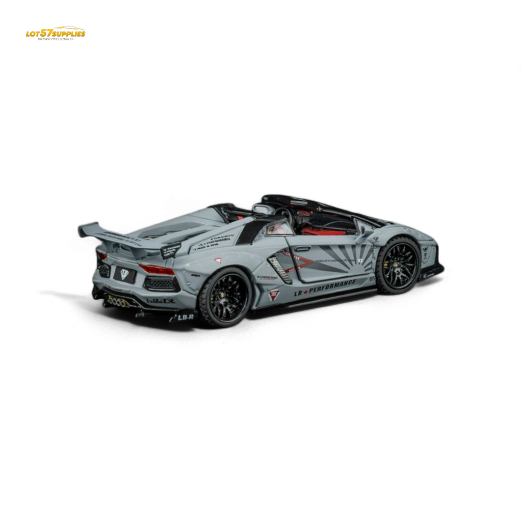 TPC Rhino Model RM 1/64 Lamborghini LP720-4 Roadster Wide-Body Modified - Combat Gray 1/64 - Collectors World Toys