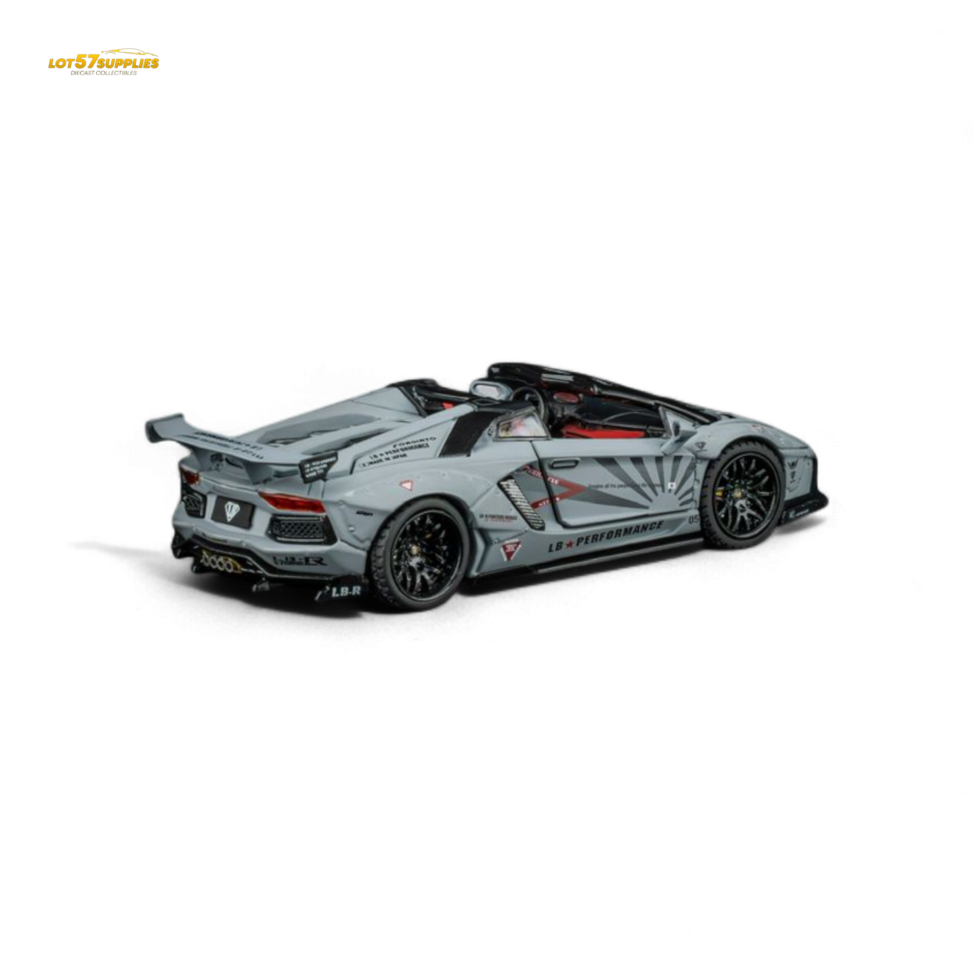 TPC Rhino Model RM 1/64 Lamborghini LP720-4 Roadster Wide-Body Modified - Combat Gray 1/64 - Collectors World Toys
