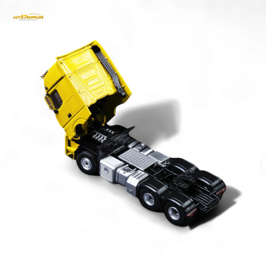 (Pre-Order) TimeMicro & Perka BENZ FLATBED TRANSPORT VEHICLE - Yellow 1/64 - Collectors World Toys