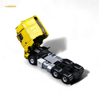 (Pre-Order) TimeMicro & Perka BENZ FLATBED TRANSPORT VEHICLE - Yellow 1/64