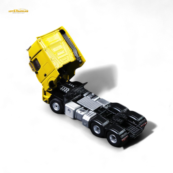 (Pre-Order) TimeMicro & Perka BENZ FLATBED TRANSPORT VEHICLE - Yellow 1/64