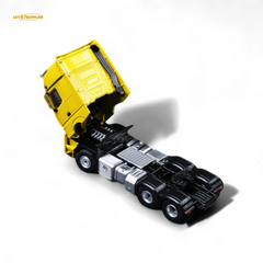 (Pre-Order) TimeMicro & Perka BENZ FLATBED TRANSPORT VEHICLE - Yellow 1/64 - Collectors World Toys