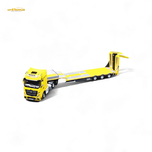 (Pre-Order) TimeMicro & Perka BENZ FLATBED TRANSPORT VEHICLE - Yellow 1/64