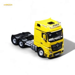 (Pre-Order) TimeMicro & Perka BENZ FLATBED TRANSPORT VEHICLE - Yellow 1/64 - Collectors World Toys