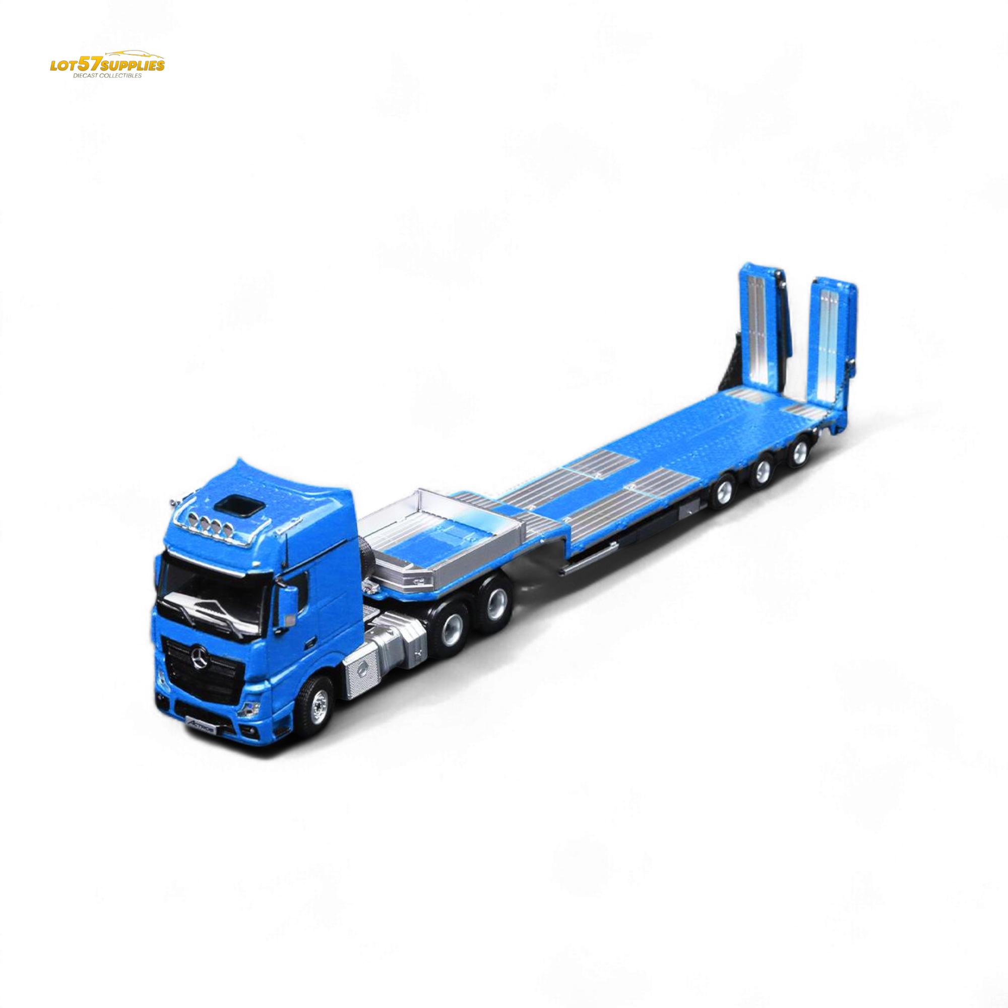 (Pre-Order) TimeMicro & Perka BENZ FLATBED TRANSPORT VEHICLE - Blue 1/64 - Collectors World Toys