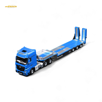 (Pre-Order) TimeMicro & Perka BENZ FLATBED TRANSPORT VEHICLE - Blue 1/64