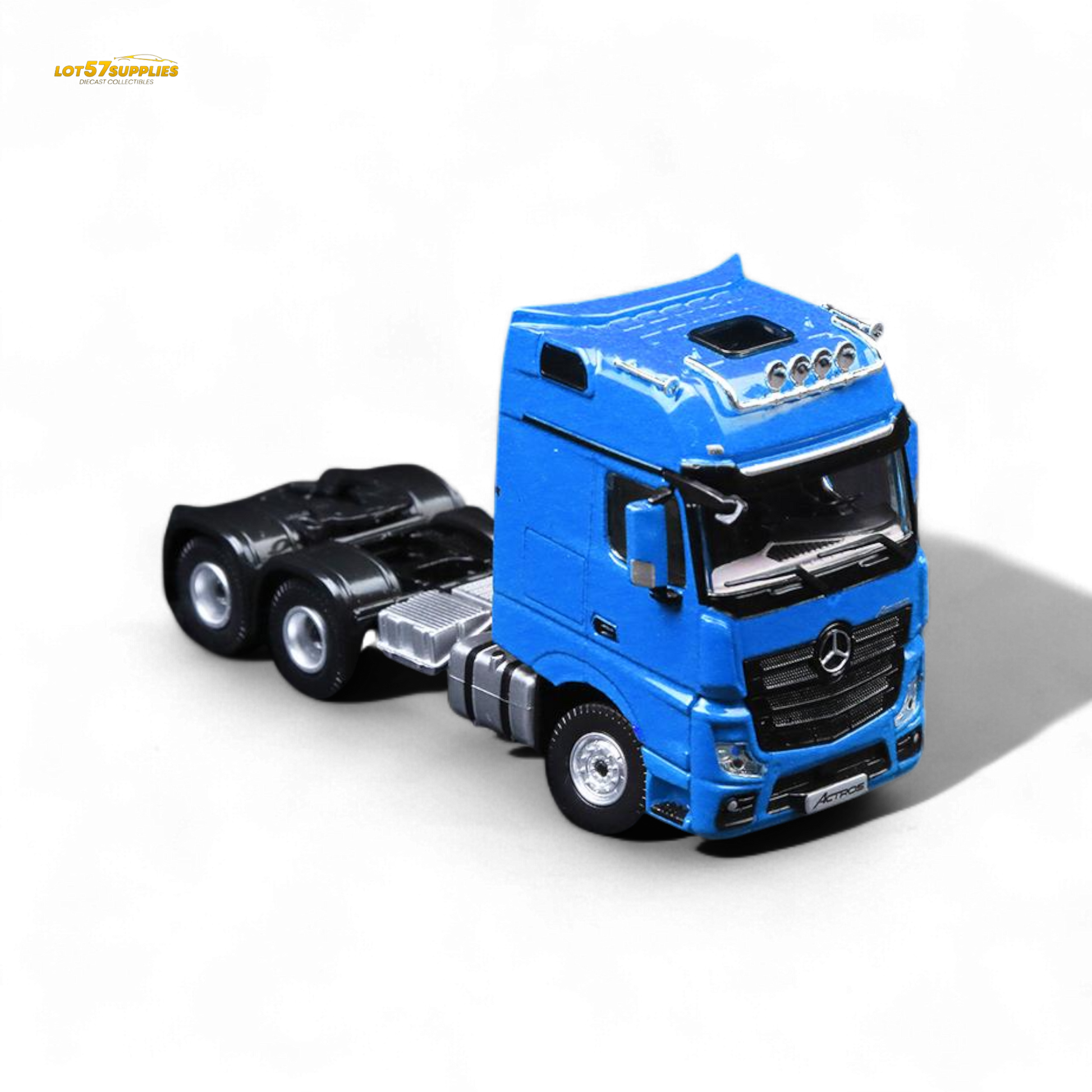 (Pre-Order) TimeMicro & Perka BENZ FLATBED TRANSPORT VEHICLE - Blue 1/64