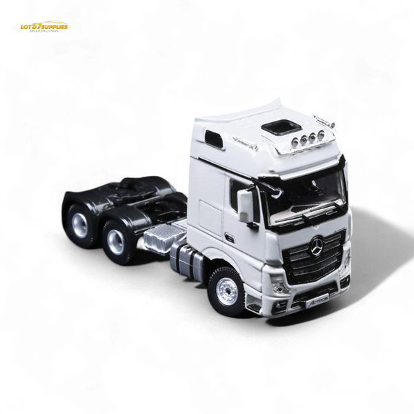 (Pre-Order) TimeMicro & Perka BENZ FLATBED TRANSPORT VEHICLE - White 1/64