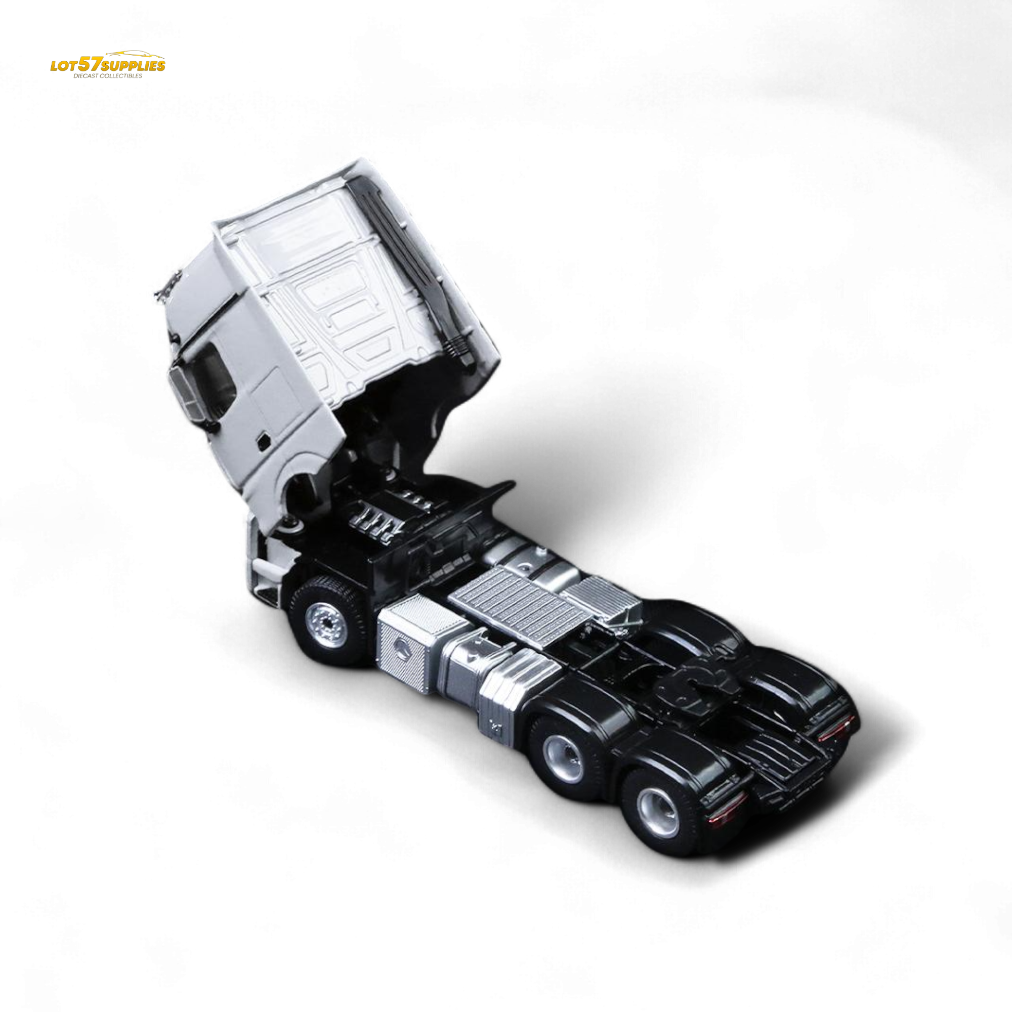 (Pre-Order) TimeMicro & Perka BENZ FLATBED TRANSPORT VEHICLE - White 1/64 - Collectors World Toys