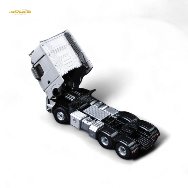 (Pre-Order) TimeMicro & Perka BENZ FLATBED TRANSPORT VEHICLE - White 1/64