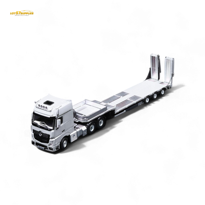 (Pre-Order) TimeMicro & Perka BENZ FLATBED TRANSPORT VEHICLE - White 1/64