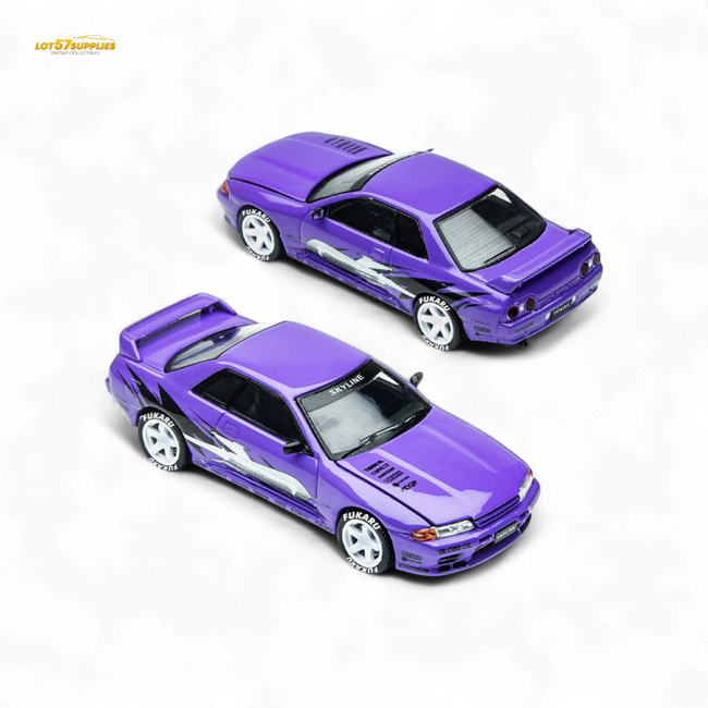 (Pre-Order) TimeMicro Skyline GT-R R32 Los Santos Drift - Purple 1/64 - Collectors World Toys Hover Image