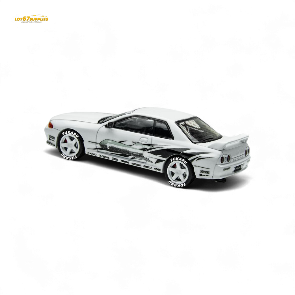 (Pre-Order) TimeMicro Skyline GT-R R32 Los Santos Drift - White 1/64 - Collectors World Toys