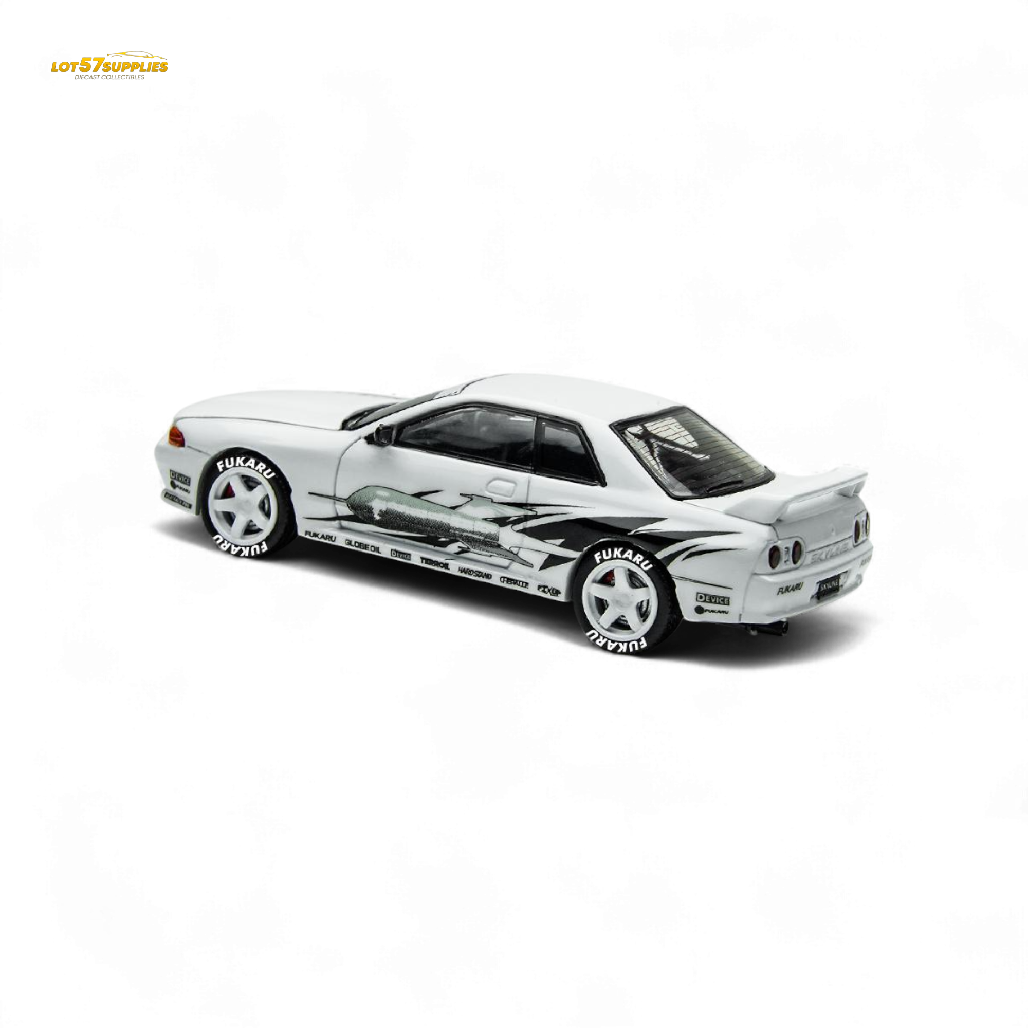 (Pre-Order) TimeMicro Skyline GT-R R32 Los Santos Drift - White 1/64 - Collectors World Toys
