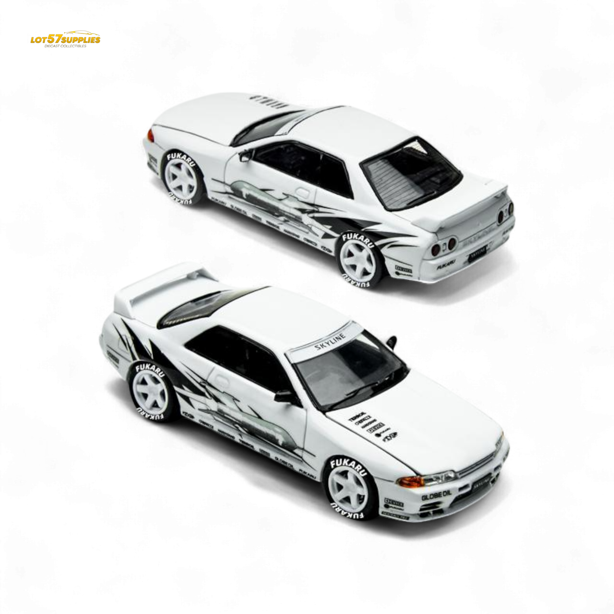(Pre-Order) TimeMicro Skyline GT-R R32 Los Santos Drift - White 1/64 - Collectors World Toys