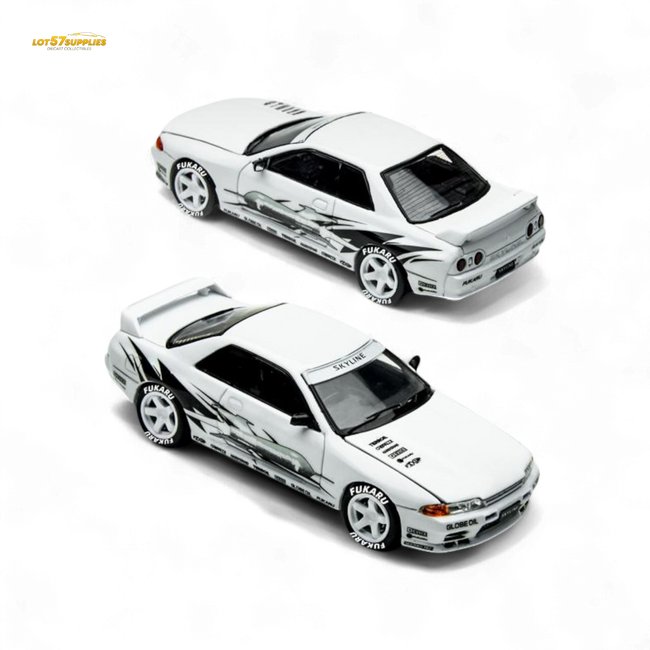 (Pre-Order) TimeMicro Skyline GT-R R32 Los Santos Drift - White 1/64 - Collectors World Toys Hover Image