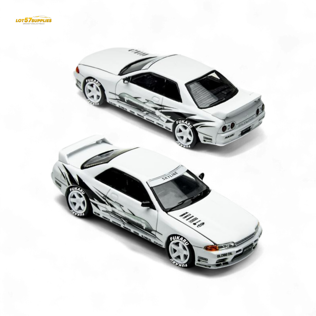 (Pre-Order) TimeMicro Skyline GT-R R32 Los Santos Drift - White 1/64 - Collectors World Toys
