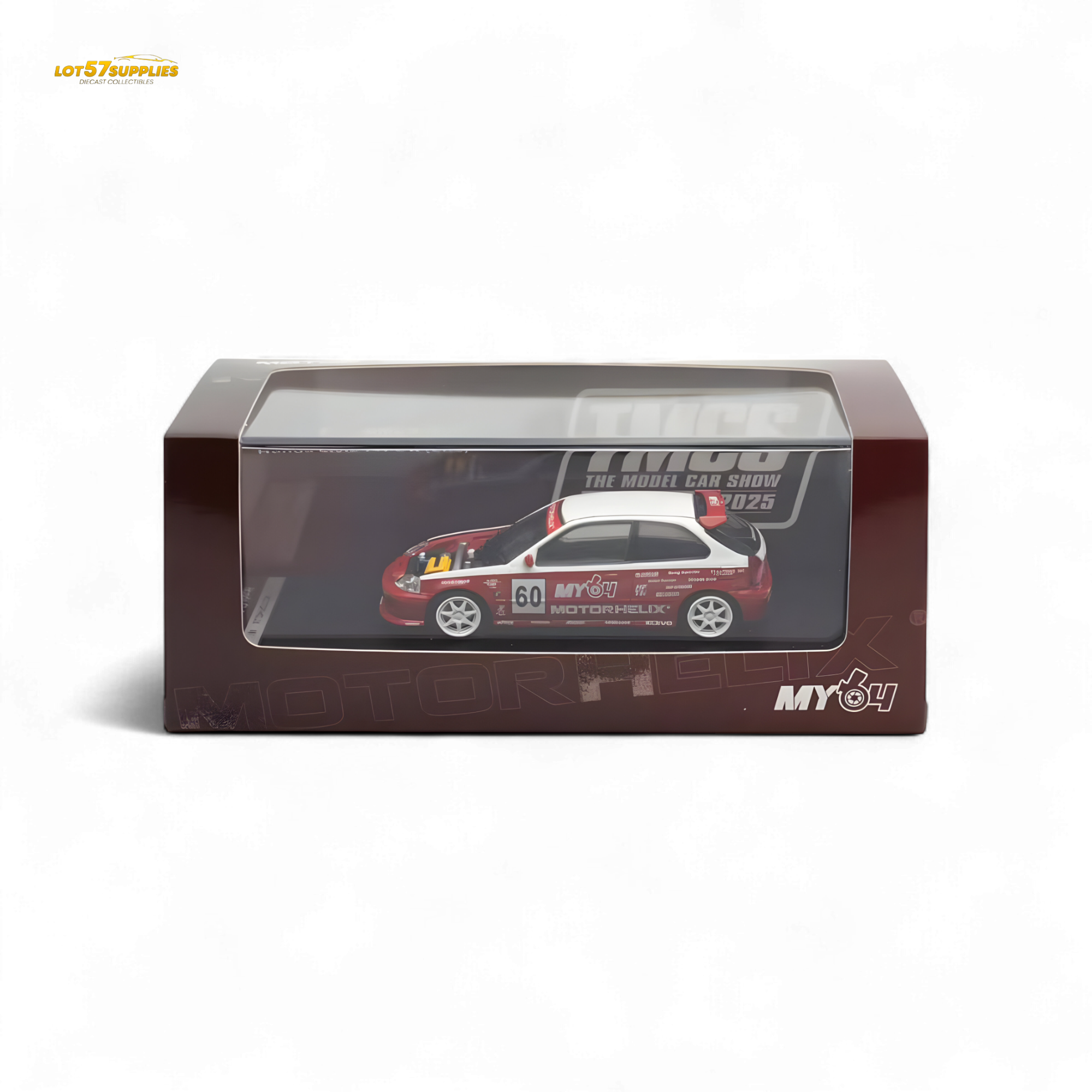 Motorhelix Honda Civic EK9 Malaysia Limited Edition - White - Red 1:64 - Collectors World Toys