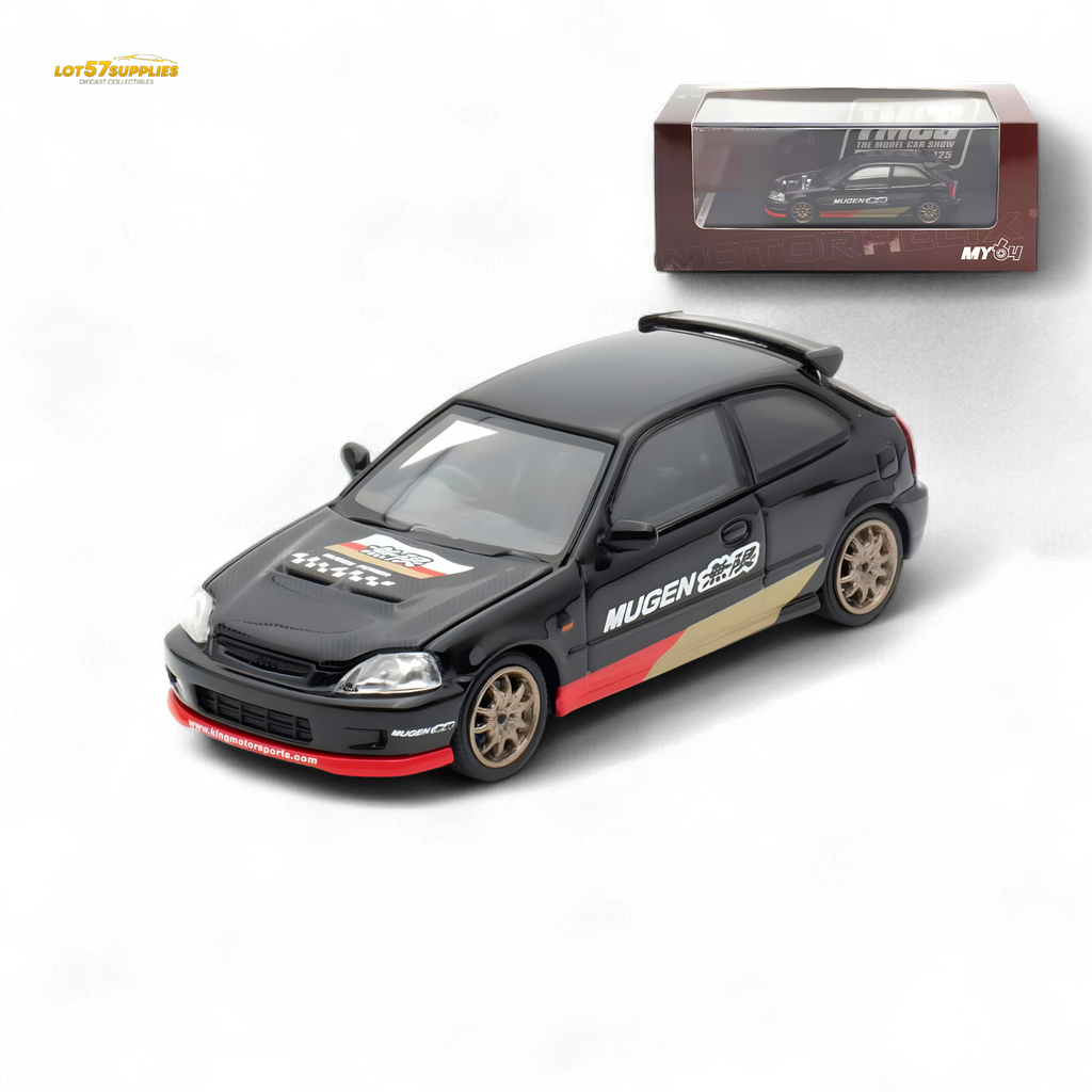 Motorhelix Honda Civic EK9 MUGEN Malaysia Limited Edition - Black 1:64 - Collectors World Toys