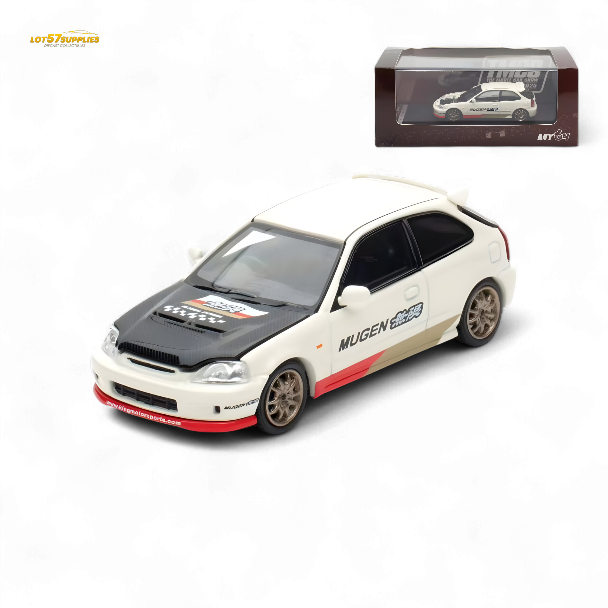 Motorhelix Honda Civic EK9 MUGEN Malaysia Limited Edition - White 1:64 - Collectors World Toys Main image