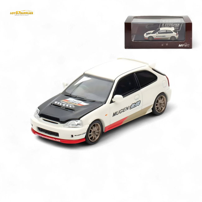 Motorhelix Honda Civic EK9 MUGEN Malaysia Limited Edition - White 1:64 - Collectors World Toys Hover Image