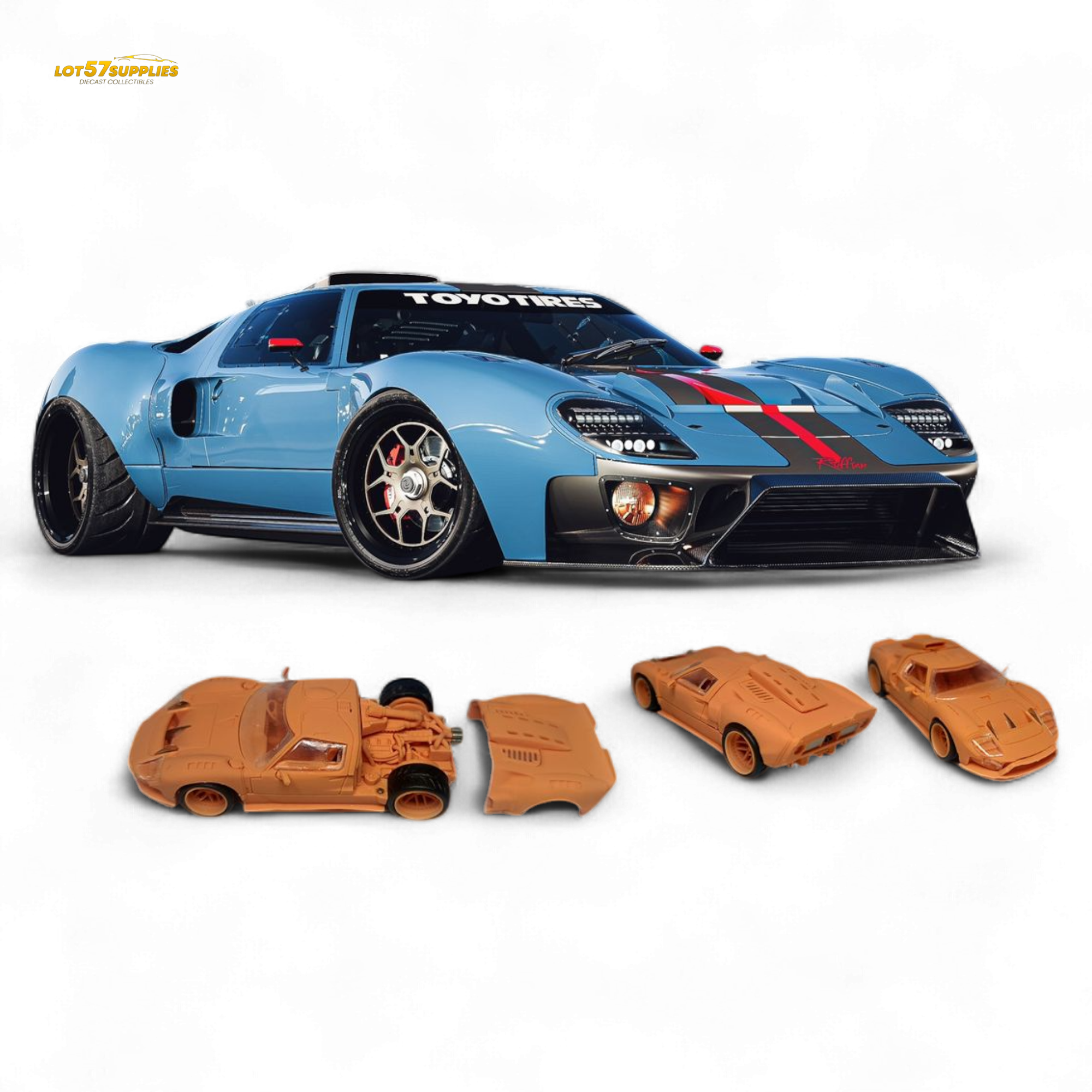 (Pre-Order) Rhino Model Ford GT40 - Blue 1/64 - Collectors World Toys