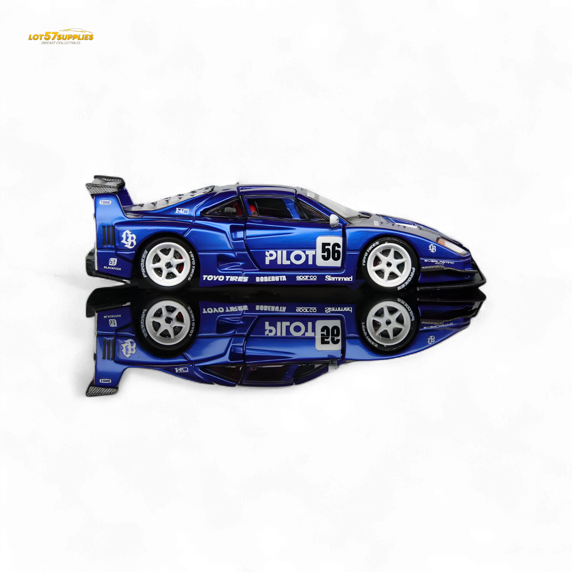 (Pre-Order) Demon King Auto F40 LB-Works Wide-Body Gull Wing Gate Modified - PILOT Livery 1:64 - Collectors World Toys