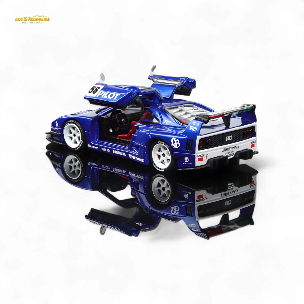 (Pre-Order) Demon King Auto F40 LB-Works Wide-Body Gull Wing Gate Modified - PILOT Livery 1:64 - Collectors World Toys